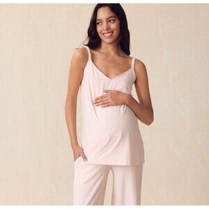 Lake Maternity DreamModal NURSING TOP ONLY English Rose Pencil Stripe L Bra Shel